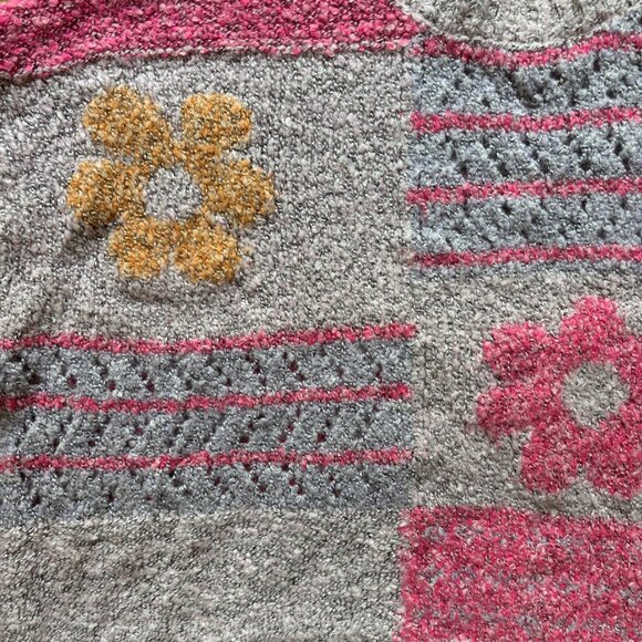 Moon & Madison Sweater M Floral Cropped Patchwork Bell Sleeve Swifty Love Era - Picture 3 of 9